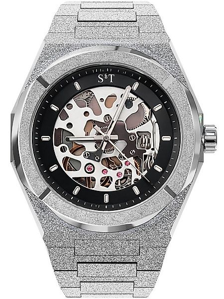 S&T Design Quarzuhr Frosted Uhr Armbanduhr Herrenuhr Skelettuhr TIME SPACE günstig online kaufen