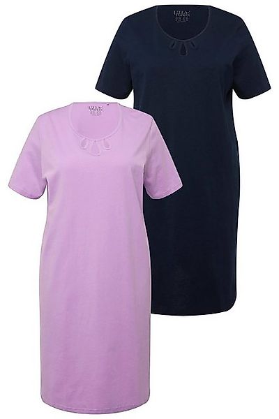 Ulla Popken Bigshirt Bigshirts 2er-Pack Cut-Outs Rundhals Halbarm günstig online kaufen