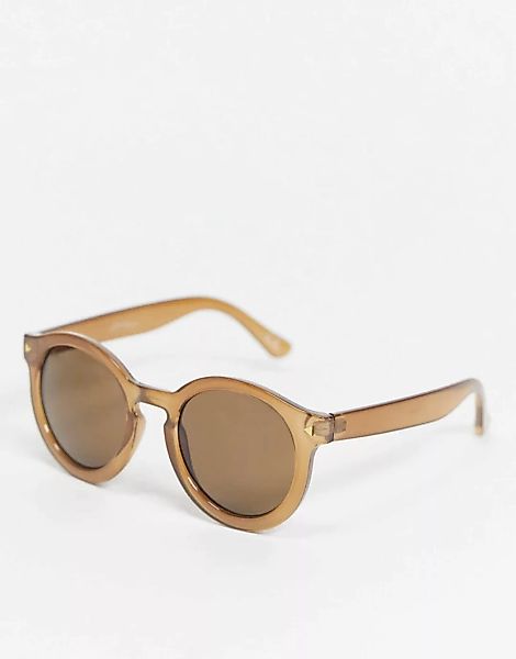Jeepers Peepers – Runde Oversize-Sonnenbrille für Damen in Rostrot-Orange günstig online kaufen