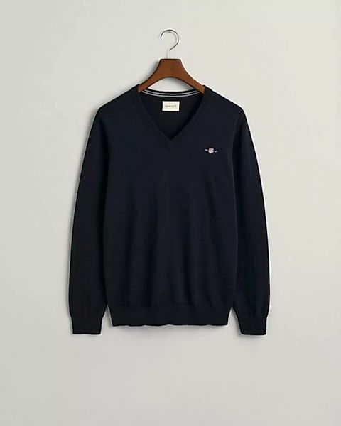 Gant V-Ausschnitt-Pullover Klassischer V-Neck Pullover aus Baumwolle günstig online kaufen