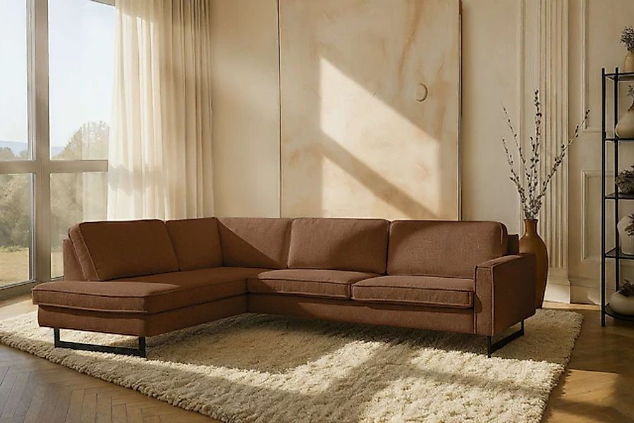 Home affaire Ecksofa »Pinto, 290 cm, Cord, Chenille, Lederoptik, Ottomane l günstig online kaufen