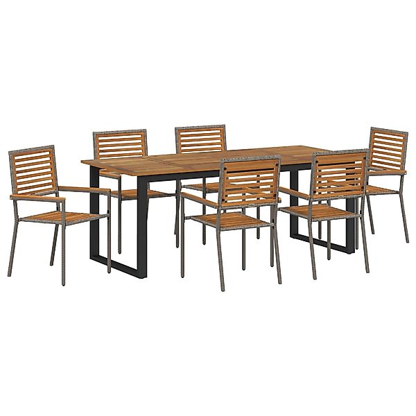 vidaXL Garten Essgruppe 7-Tlg Grau 3365467 günstig online kaufen