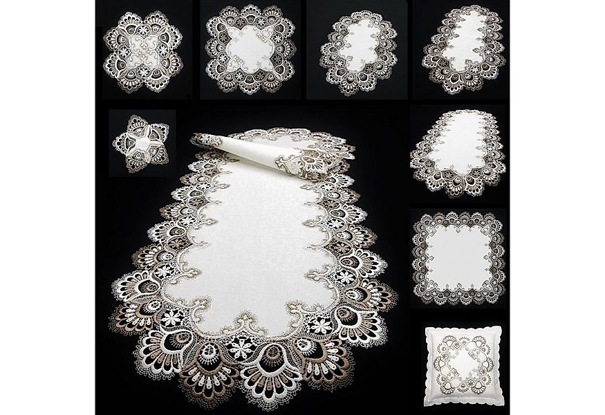 Brilliant Tischdecke Spitze "8139" Braun, Jacquardgewebe günstig online kaufen