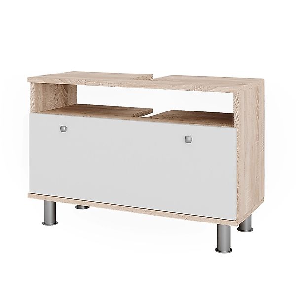 Vicco Waschbeckenunterschrank Fynn Sonoma/Weiß 80 x 54 cm mit Schublade günstig online kaufen