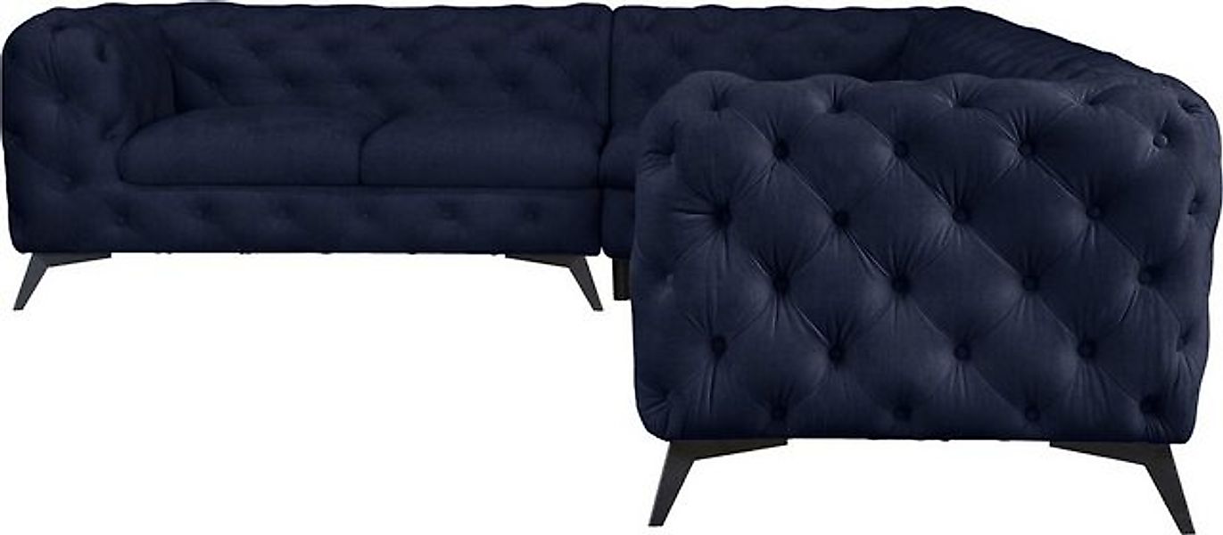 Leonique Chesterfield-Sofa "Ecksofa GLYNIS L-Form mit Wellenunterfederung, günstig online kaufen