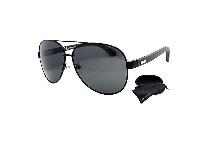 LUXXADA Sonnenbrille (Unisex Piloten Brille Gold mit Hardcase und Brillenbe günstig online kaufen