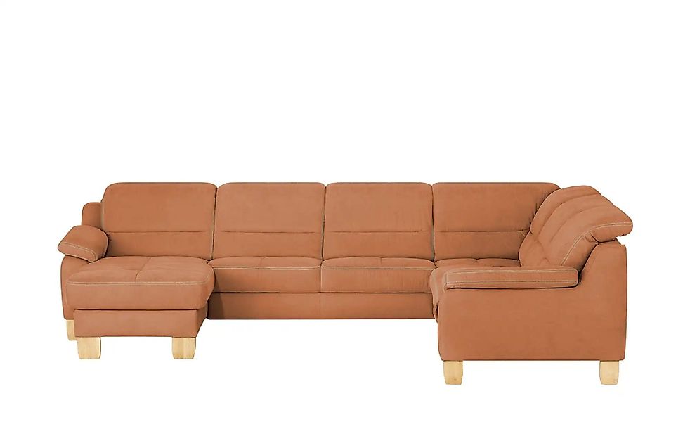 meinSofa Wohnlandschaft aus Mikrofaser Hanna ¦ orange ¦ Maße (cm): B: 322 H günstig online kaufen