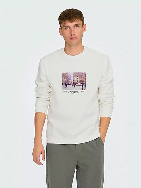 ONLY & SONS Sweatshirt Sweatshirt mit Print Rundhals langarmig lässig ONSRO günstig online kaufen