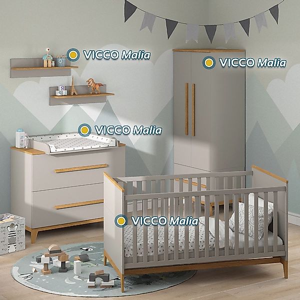 VitaliSpa® Babybett Malia, Cashmere-Eiche, 143.2 x günstig online kaufen