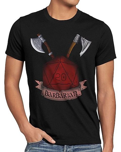 style3 T-Shirt Würfel Barbarian dungeon and tabletop dragons d20 pen paper günstig online kaufen