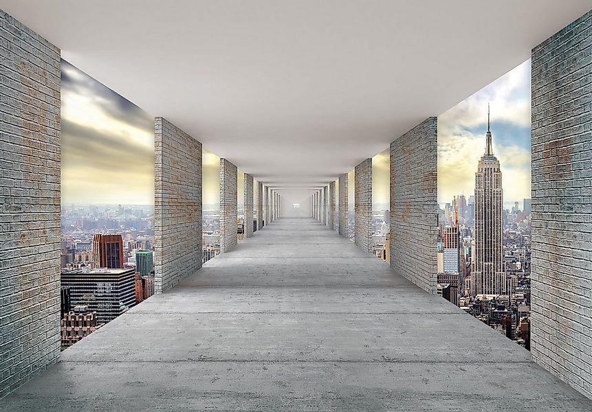 Wallarena Fototapete 3D EFFEKT Terrasse New York Ausblick Terrassenblick St günstig online kaufen