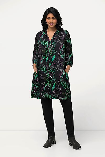 Ulla Popken Tunika Long-Tunika Satin V-Ausschnitt günstig online kaufen