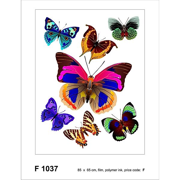 Sanders & Sanders Wandtattoo Schmetterlinge Rosa Blau und Grün 65 x 85 cm 6 günstig online kaufen
