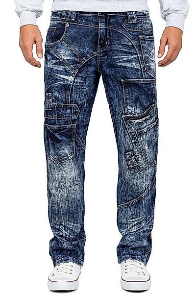 Kosmo Lupo 5-Pocket-Jeans Herren Regular Fit Hose Stonewashed KM070 (1-tlg) günstig online kaufen