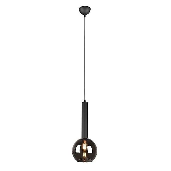 Pendelleuchte 1xE27 Rauchglas 1 Stück Metall Schwarz günstig online kaufen