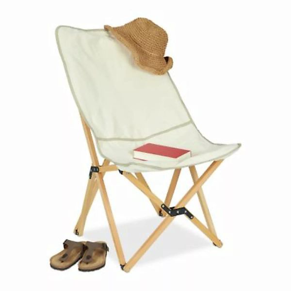 relaxdays Klappbarer Liegestuhl in Beige creme günstig online kaufen