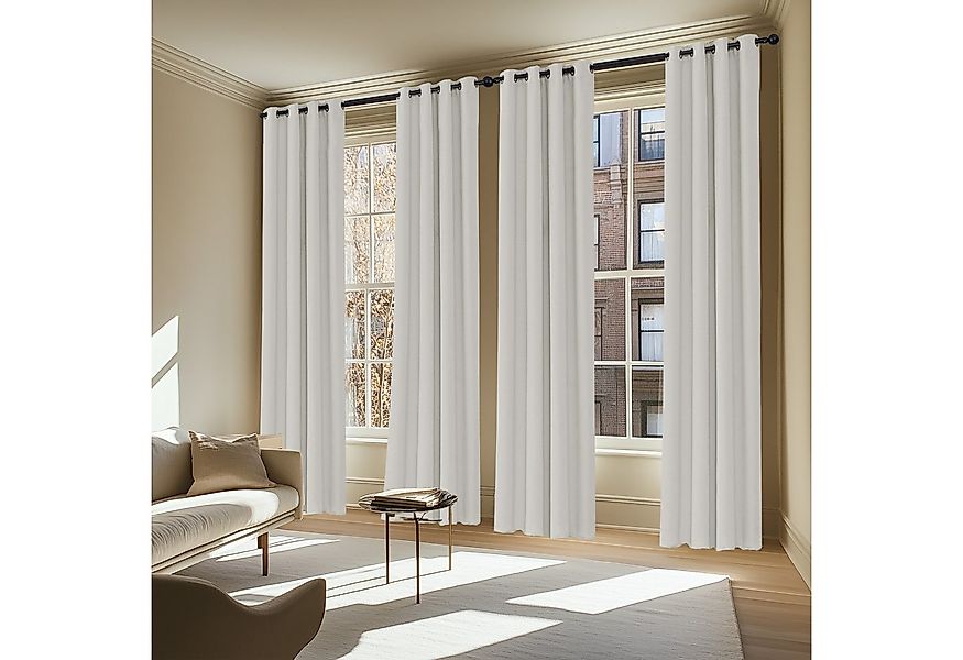 Deconovo Verdunkelungsvorhang Blickdichter Vorhang mit Ösen Gardinen Wohnzi günstig online kaufen