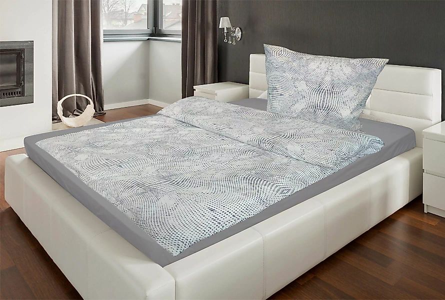 MOON Renforce Bettwäsche Set mit Reißverschluss aus 100% Baumwolle, ca. 135 günstig online kaufen