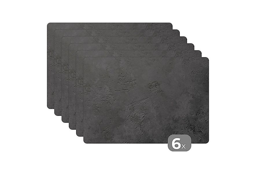 MuchoWow Platzset Beton - Druck - Industriell - Schwarz - Grau, (6-St), Pla günstig online kaufen