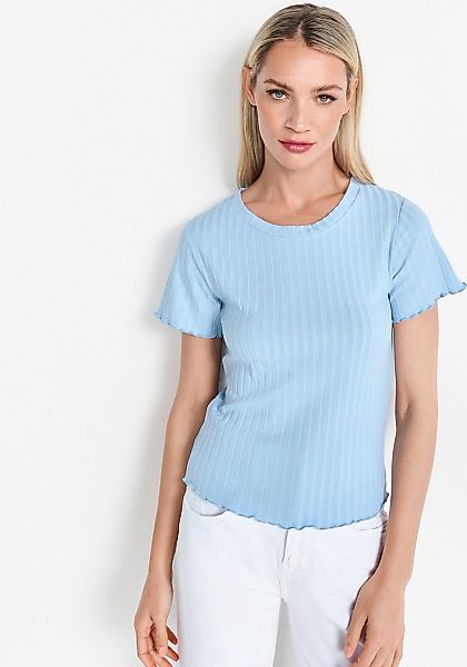 RICHROYAL Kurzarmshirt, Mit gewelltem Saum an Rumpf und Ärmeln günstig online kaufen