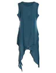 Vishes Zipfelkleid Asymmetrisches armloses Lagenlook Zipfelkleid günstig online kaufen
