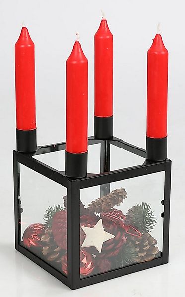 BURI Kerzenständer Metall-Adventskranz schwarz Weihnachtsdeko Kerzenhalter günstig online kaufen