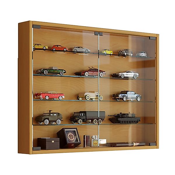 ebuy24 Mandosa L Vitrinenschrank an der Wand Montierte 2 Glastüren Buche De günstig online kaufen