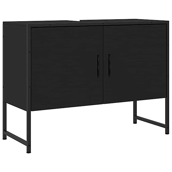 vidaXL Waschbeckenunterschrank Schwarz 80x33x60 cm Holzwerkstoff 842461 günstig online kaufen