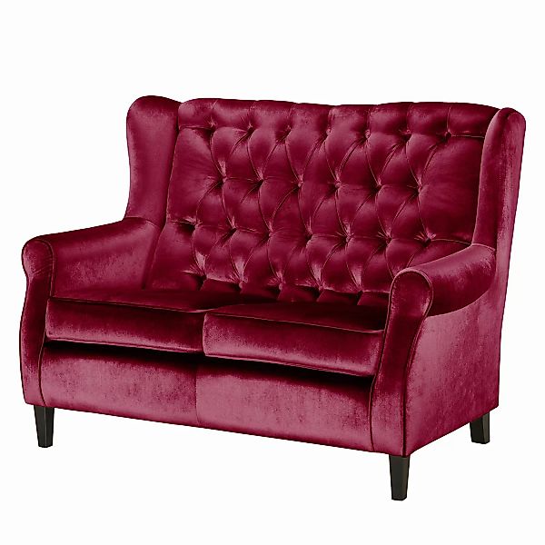 home24 Maison Belfort Sofa Luro 2-Sitzer Rot Samt 146x102x85 cm günstig online kaufen