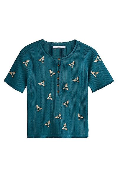 Next Strickpullover Gestricktes Henley-T-Shirt mit Pointelle (1-tlg) günstig online kaufen