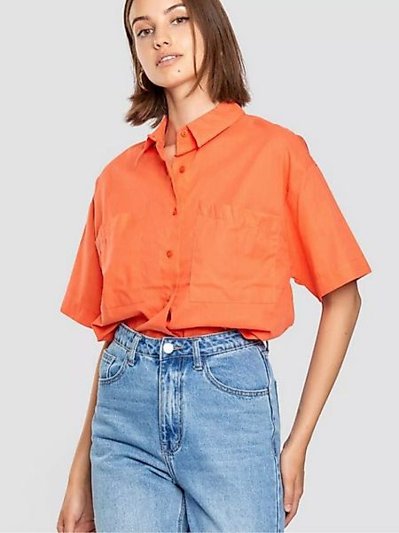 Freshlions Leinenhemd Leinen Hemd 'VALENTINA' orange L Sonstige günstig online kaufen