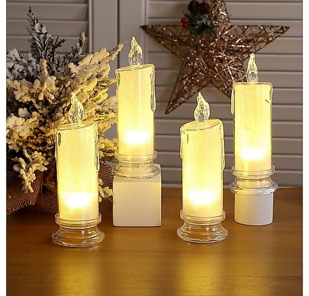 autolock LED-Kerze 4 Stück LED Kerzen Set,Warmweiß Weinachten LED Kerzen, ( günstig online kaufen