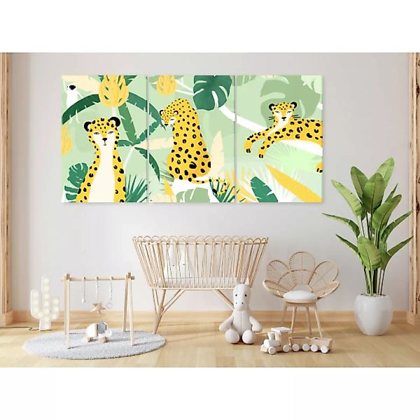 Leinwandbild Cheetahs in the Jungle (3 Parts) XXL günstig online kaufen