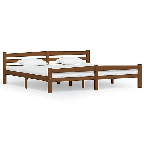 vidaXL Massivholzbett Honigbraun Kiefer 200x200 cm649495 günstig online kaufen