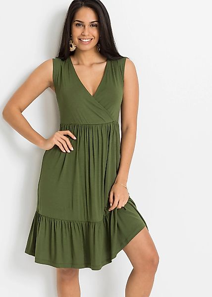 bonprix Jerseykleid für eleganten Look, ärmellos, ohne Kragen, A-Linie, mit günstig online kaufen