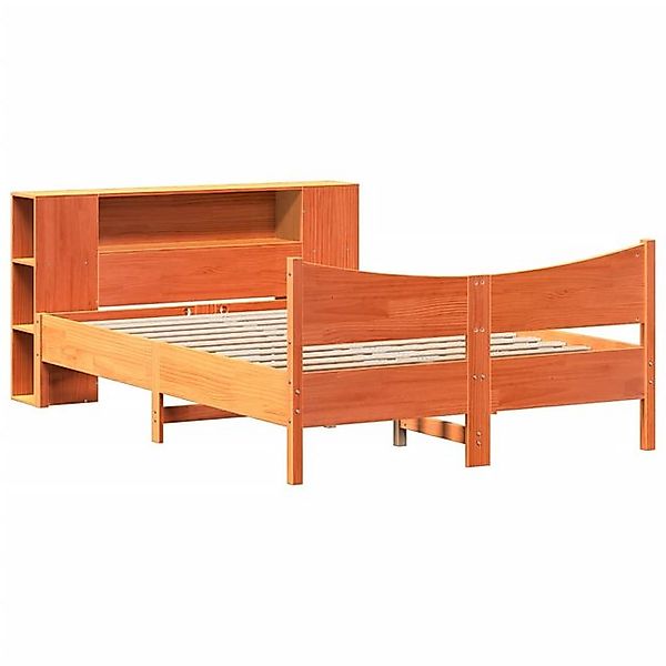 vidaXL Bett, Massivholzbett ohne Matratze Wachsbraun 120x190 cm Kiefernholz günstig online kaufen