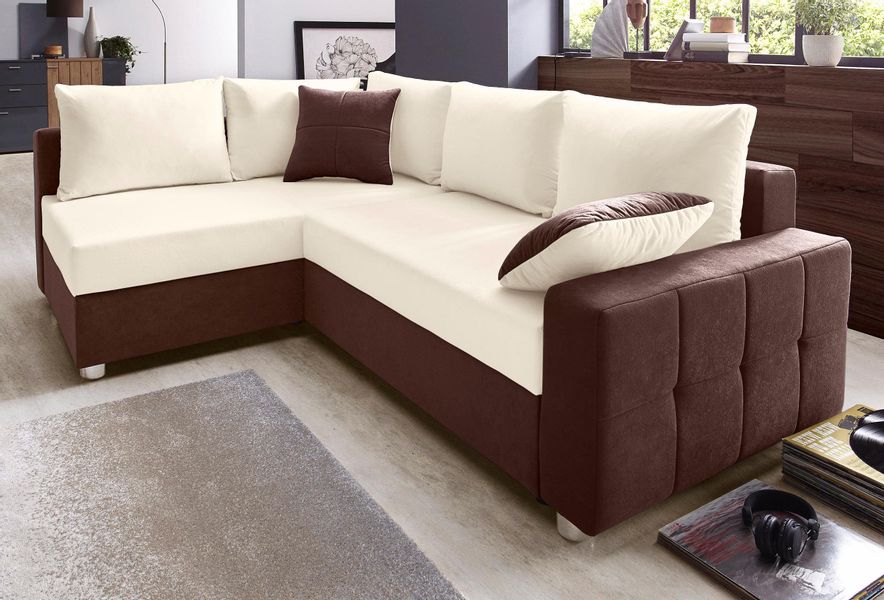 COLLECTION AB Ecksofa "Parma L-Form" mit Bettfunktion und Federkern günstig online kaufen