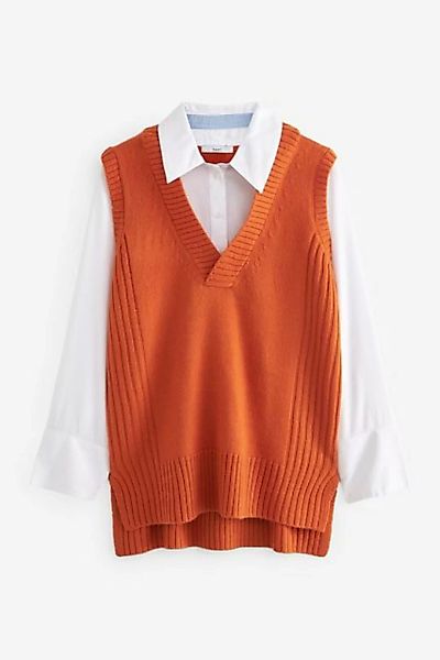 Next V-Ausschnitt-Pullover Pullover mit V-Ausschnitt im Tanktop-Lagenlook ( günstig online kaufen