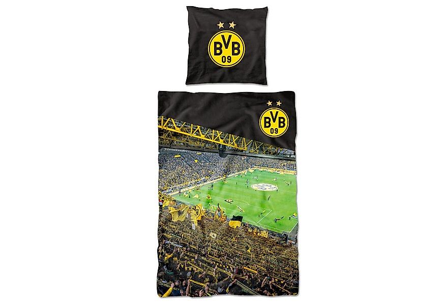 BVB Bettwäsche BVB-Bettwäsche Südtribüne (135 x 200 cm), Baumwolle, 2 teili günstig online kaufen