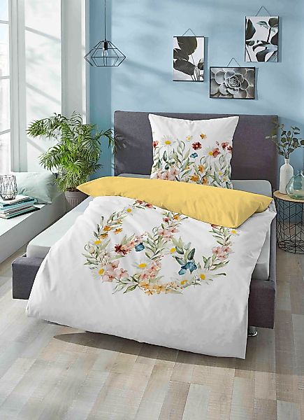 Biberna Wendebettwäsche "Otis" 2 Stk. Linon Qualität aus 100% Baumwolle günstig online kaufen