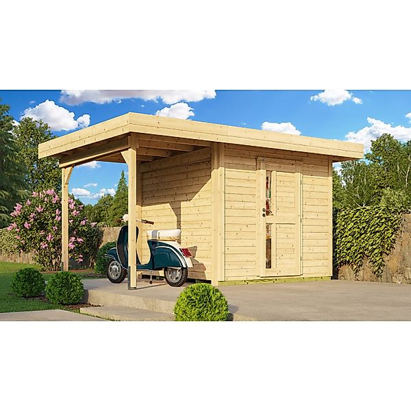 Weka Holz-Gartenhaus Designhaus 172 Flachdach Unbehandelt 375 cm günstig online kaufen