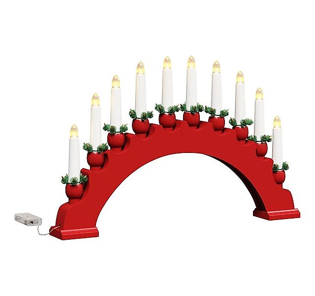 vidaXL LED-Christbaumkerzen Weihnachtskerzenbogen mit 10 LED Kerzen Rot 47 günstig online kaufen