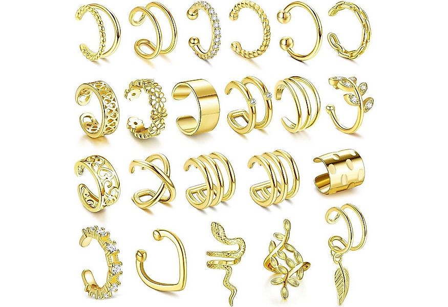 LuxusKollektion Schmuckset 22-teiliges Ear Cuff Set Damen Ohrclips Einstell günstig online kaufen