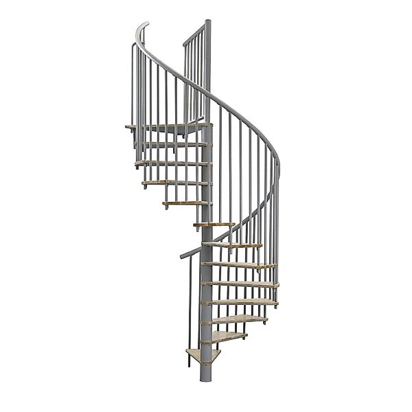 Minka Spindeltreppe Switch Ø 140 cm Eiche Grau günstig online kaufen