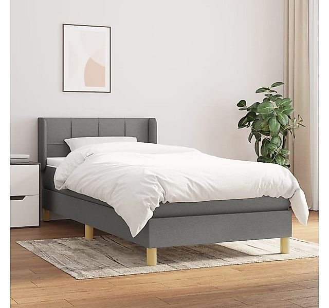 vidaXL Boxspringbett Boxspringbett mit Matratze Dunkelgrau 80x200 cm Stoff günstig online kaufen