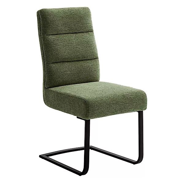 Freischwinger Stühle in Oliv Grün und Schwarz 49 cm Sitzhöhe (2er Set) günstig online kaufen