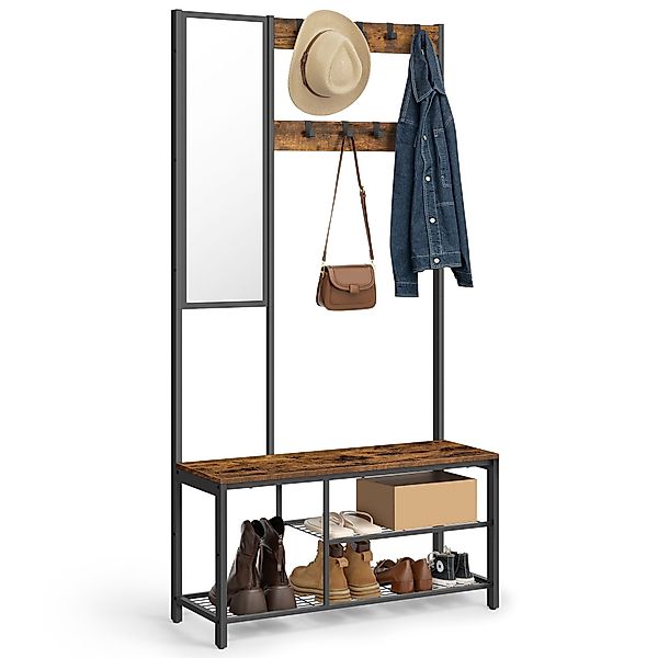 VASAGLE Garderobenständer Garderobe, Spiegel, Schuhregal mit günstig online kaufen