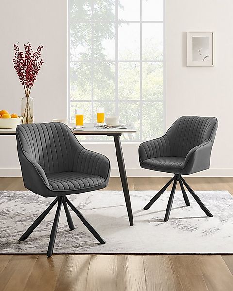 SONGMICS Esszimmerstuhl (2 St), Esszimmerstuhl, Küchenstuhl drehbar, Stahlb günstig online kaufen