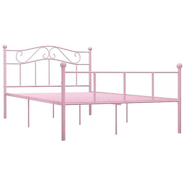 vidaXL Bettgestell Bettgestell Rosa Metall 160x200 cm Doppelbett Bett Bettr günstig online kaufen