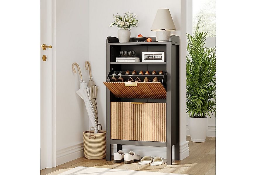 GarveeMore Schuhschrank Schuhkipper schmaler mit 2 Klappen 60 x 24 x 111 cm günstig online kaufen